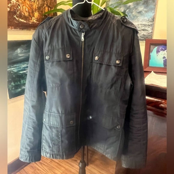 Hugo Boss vinyl moto zip up jacket in GUC - Picture 1 of 10